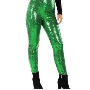 Tipsy Elves NWT Shimmering Emerald High waisted Leggings 1X , L, M or XS